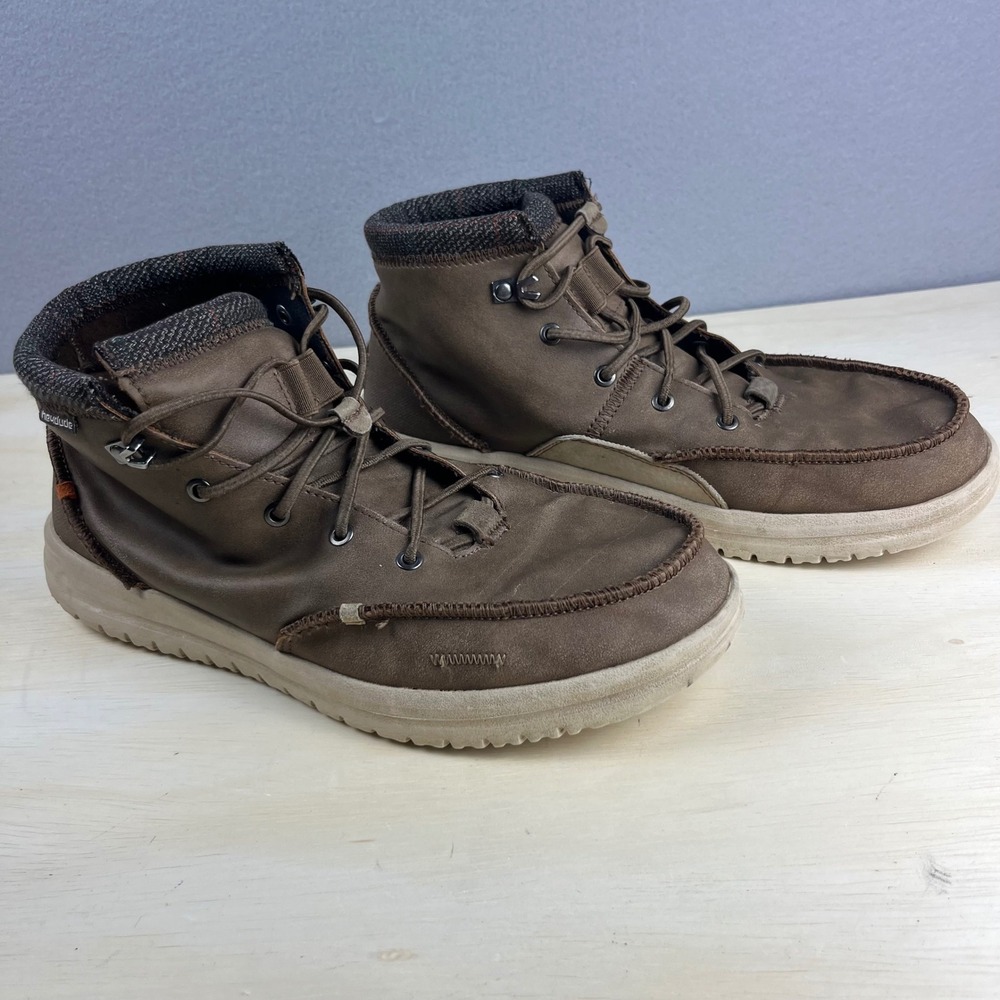 Hey Dude Scott Grip Brown Mid Top Chukka Boots Mens Size 9 Casual Shoes
